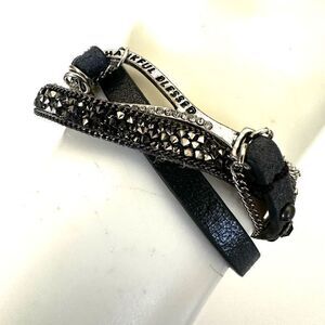 Good works leather multi strand thankful blessed multi strand bracelet